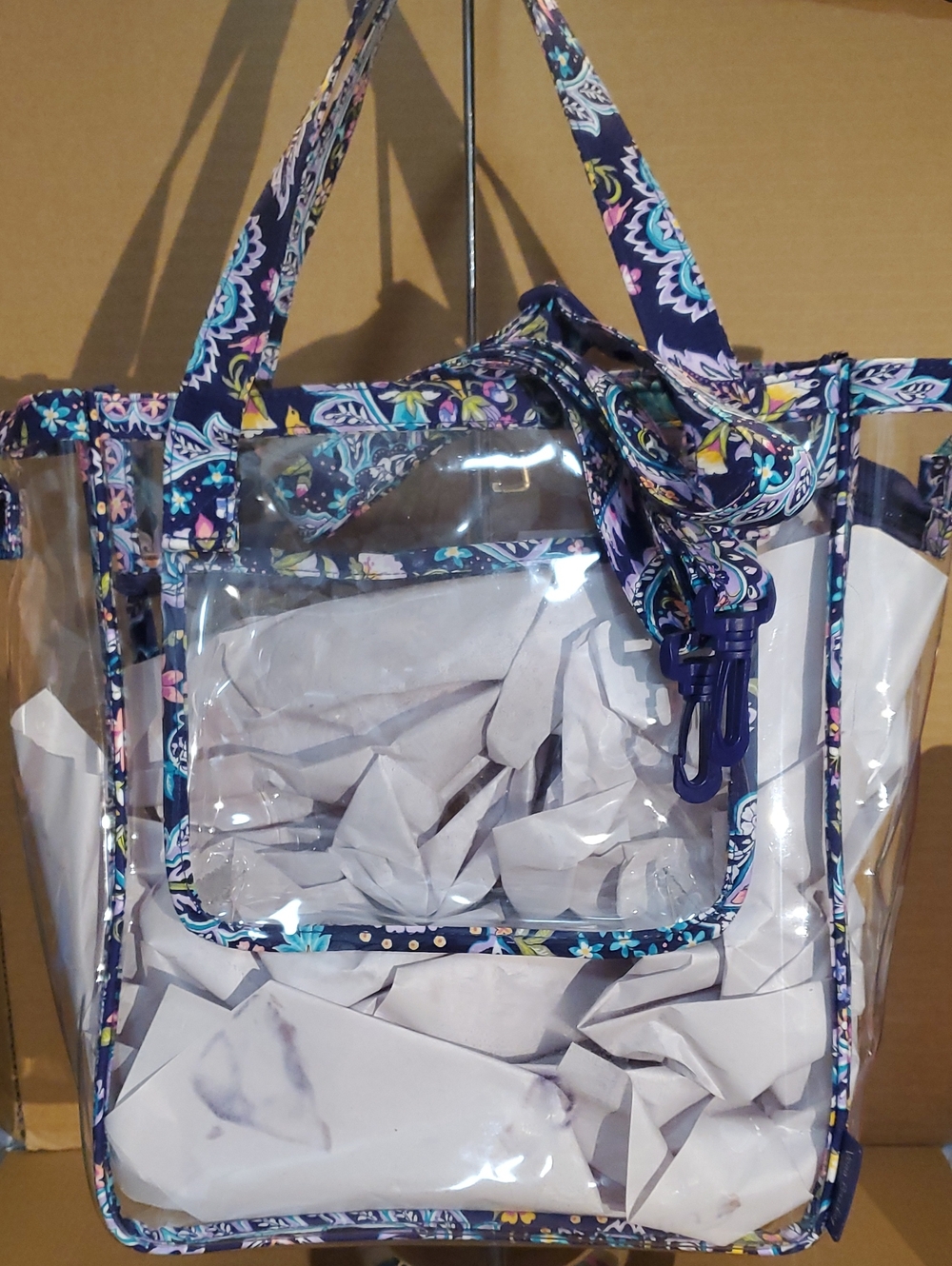 Vera Bradley Clear PVC Tote Bag with Floral Trim